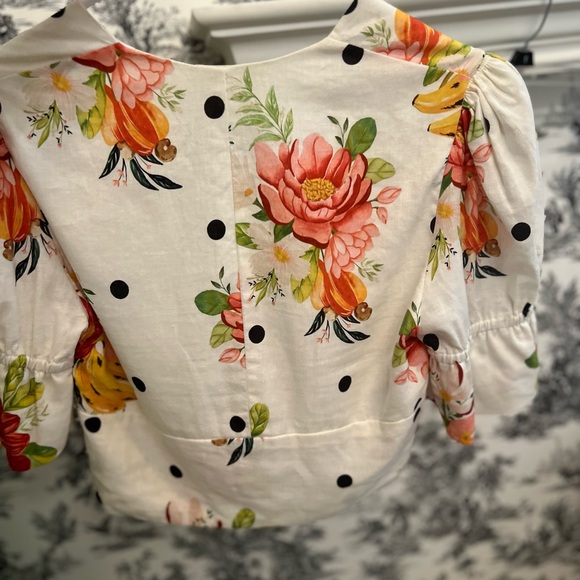 Farm Rio womens crop top size XS floral - Picture 4 of 8